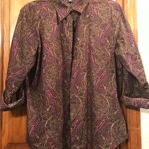 Chaps Paisley Blouse SZ L